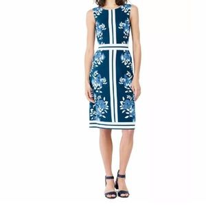 Lands end dress 8 blue floral sleeveless